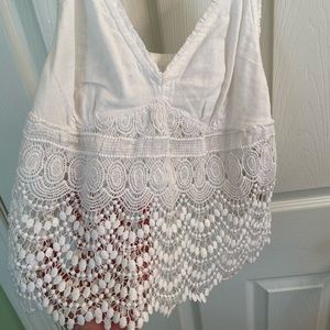 White Hollister Lacey Croptop